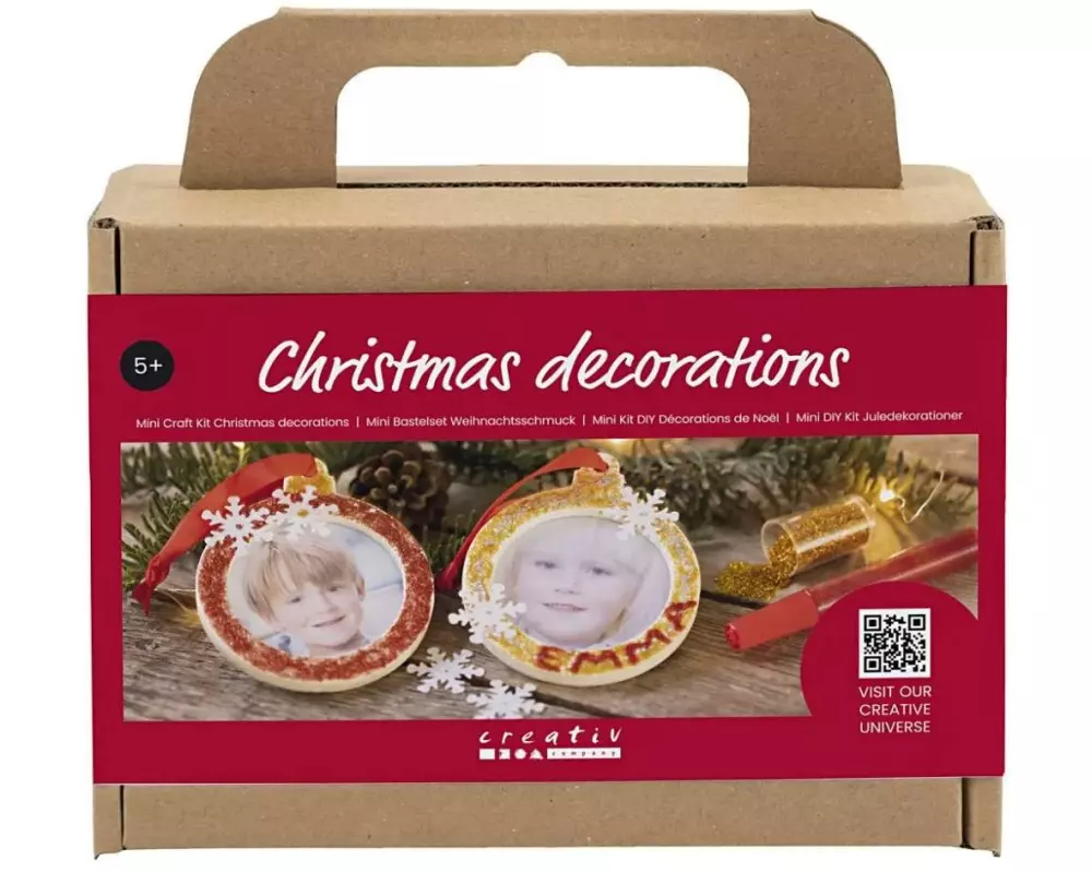 Creativ Company Bastelset Weihnachtskugeln Bilderrahmen Foto