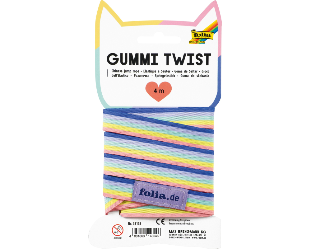 FOLIA Gummi-Twist Rainbow 4m 33178