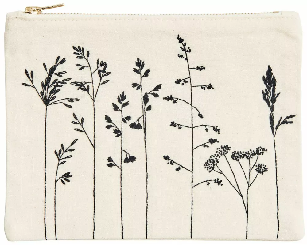 Stickpackung Vorgezeichnet, Pouch Blumen und Gräser