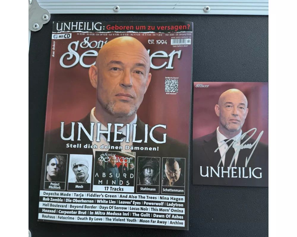 Unheilig signierte Fotokarte + Sonic Seducer 03/2026 Liebe Glaube Monster