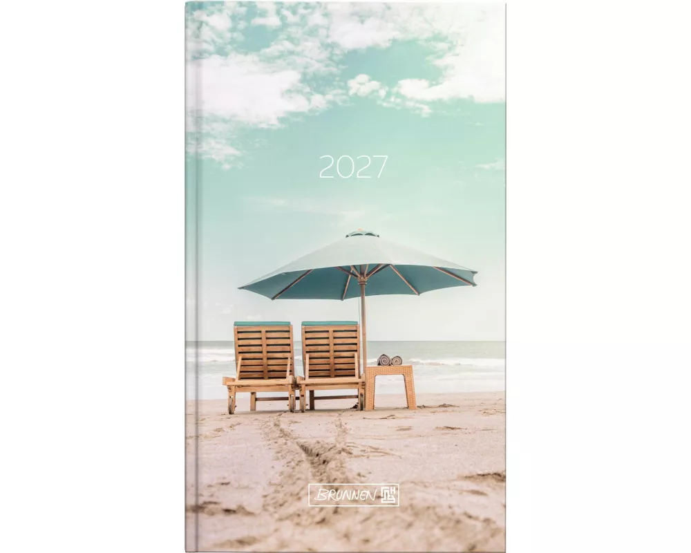 BRUNNEN 1075615037 Taschenkalender Mod. 756 2027 "Sunbeds" A6, Papier
