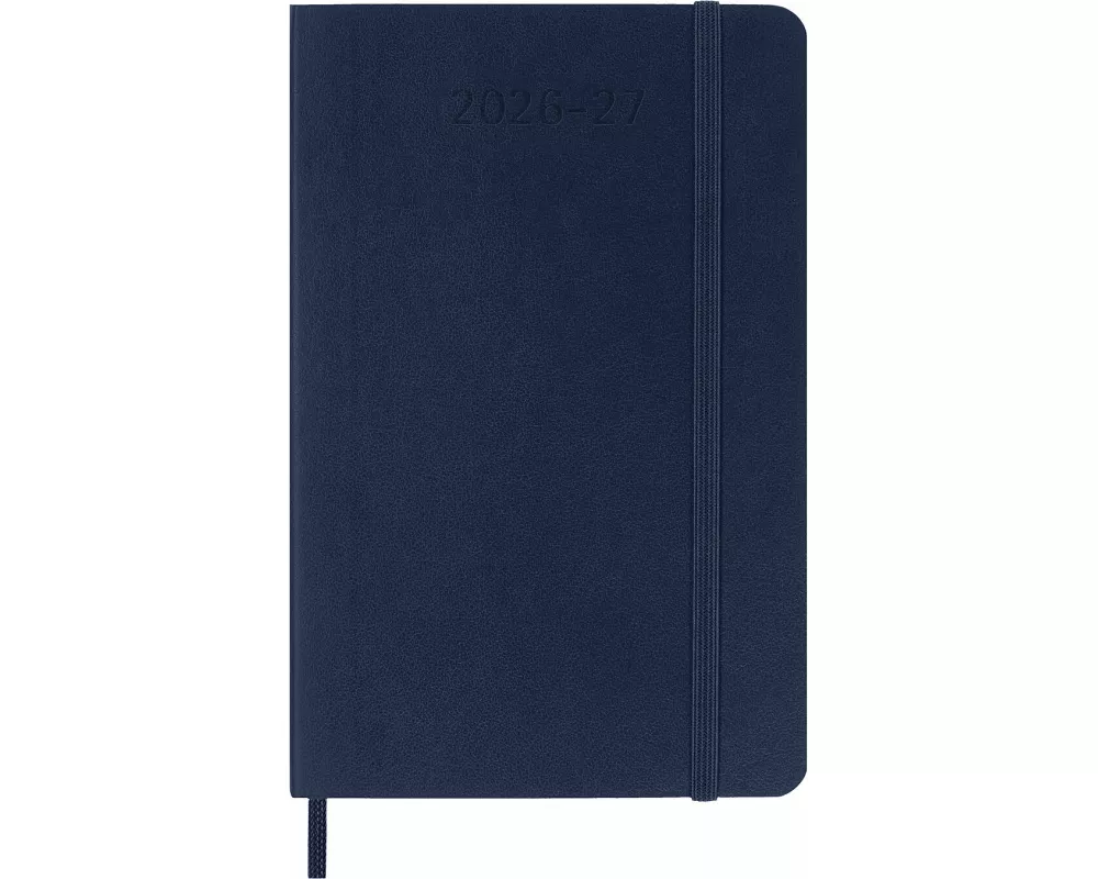 Moleskine 18 Monate Wochen Notizkalender 2026/2027, Pocket/A6, 1 Wo = 1 Seite, rechts linierte Seite, weicher Einband, saphir