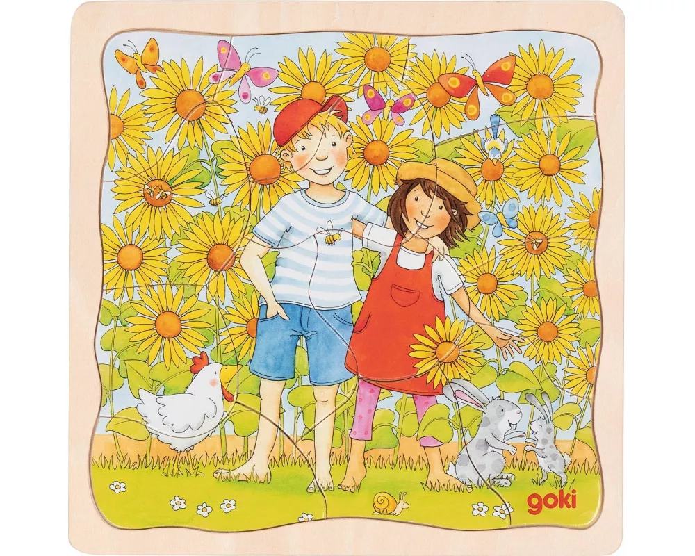 Schichtenpuzzle Sonnenblumenfeld