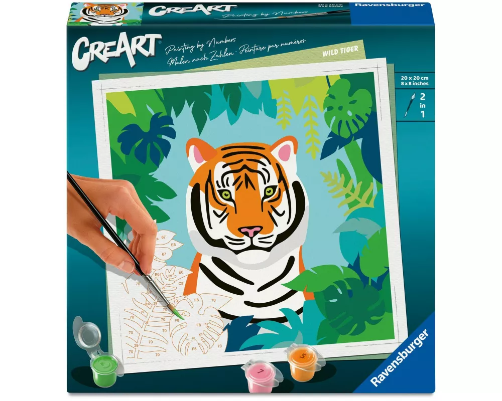 CreArt, Malen nach Zahlen Adults Trend - Wilder Tiger