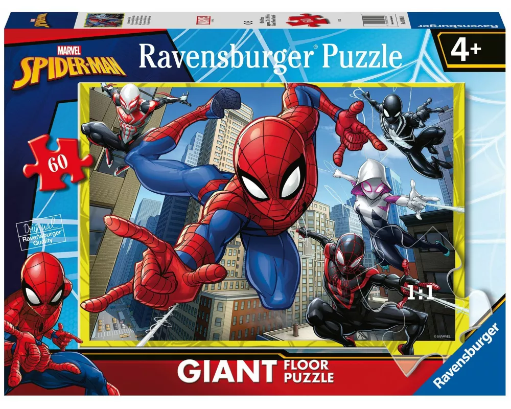 Ravensburger Kinderpuzzle 03095 - Spidermans Kräfte - Bodenpuzzle mit 60 großen Puzzleteilen, für Spiderman-Fans ab 4 Jahren
