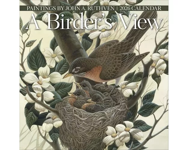 Birder's View: Paintings by John A. Ruthven 2026 Wall Calendar