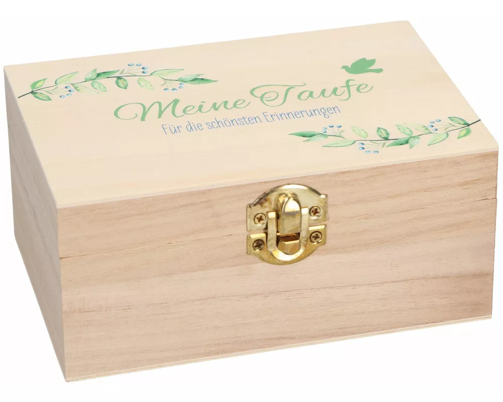 Holz-Erinnerungskiste zur Taufe