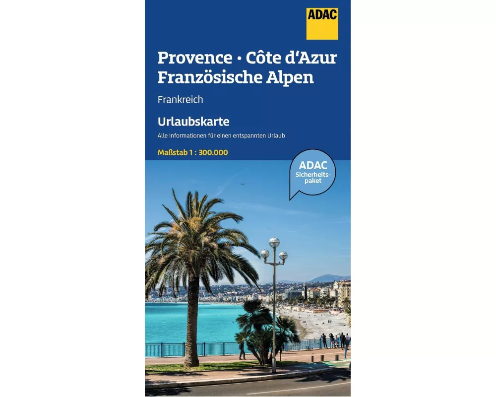 ADAC Urlaubskarte Provence, Französiche Alpen, Cote d'Azur 1:300.000