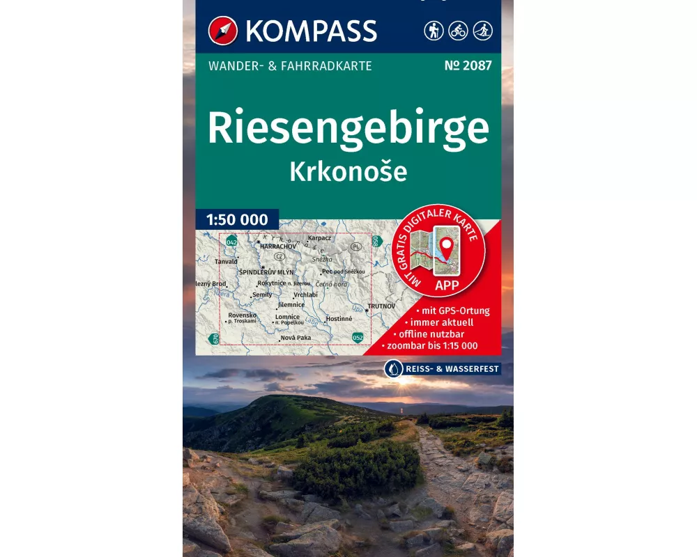 KOMPASS Wanderkarte 2087 Riesengebirge, Krkonose 1:50.000