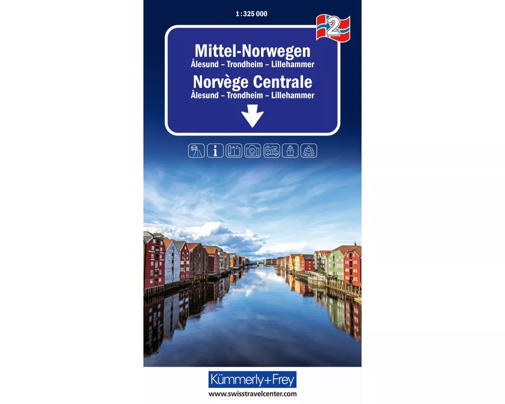 Kümmerly+Frey Regional-Strassenkarte 2 Mittel-Norwegen 1:325.000