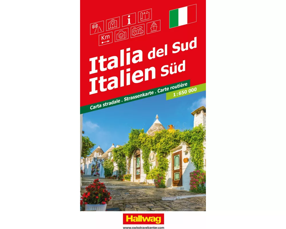 Hallwag Strassenkarte Italien Süd 1:650.000