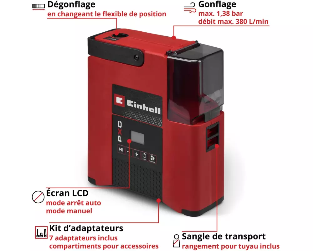 Einhell Akku-Kompressor SUPPERO 18/380 Akku 18 V 1.38 bar 380 l/min
