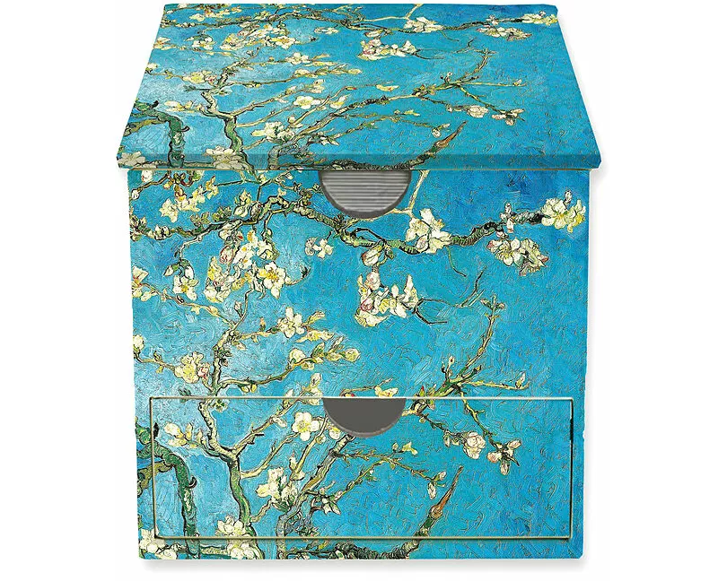 Vincent van Gogh: Almond Blossom Flame Tree Memo Box with Drawer
