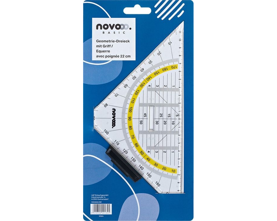 NOVOOO Geodreieck 22cm E-110134 MTH mit Griff
