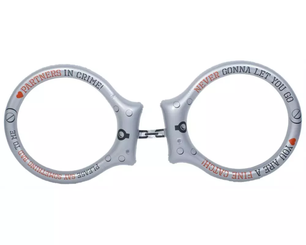 Folat Aufblasbares Accessoire Handschellen XXL Silber