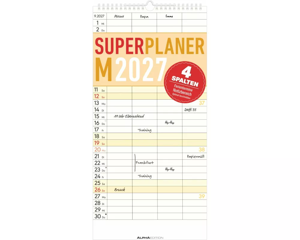 Superplaner M - 4 Spalten 2027