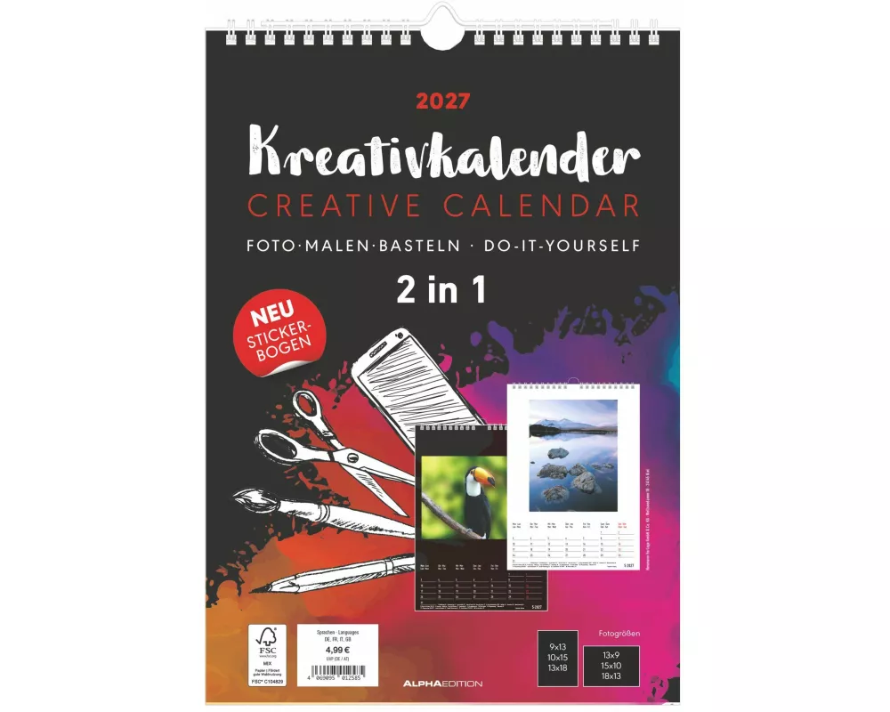 Kreativkalender A4 - 2 in 1 2027
