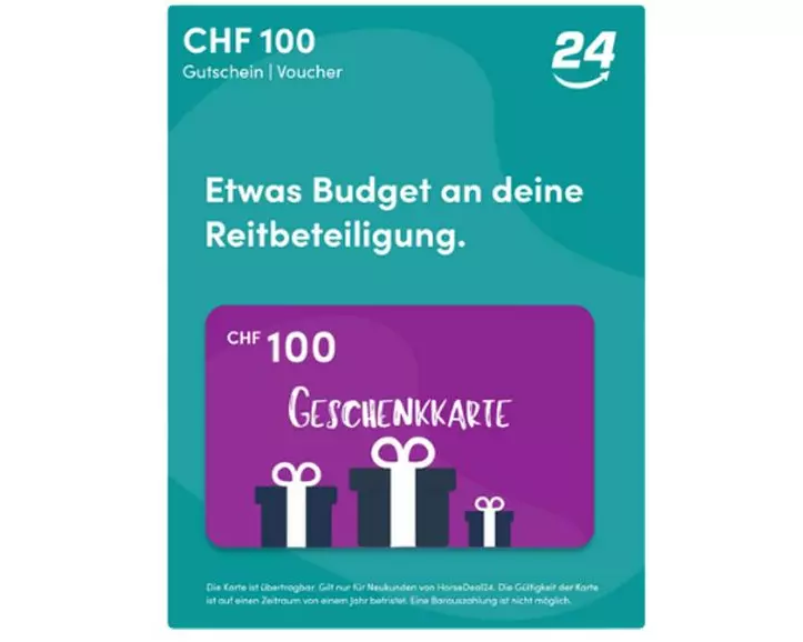 horsedeal24 Horsedeal.ch Gutschein CHF 100.–
