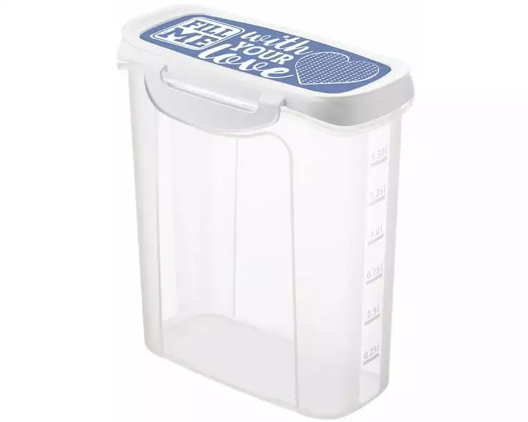 Rotho Vorratsdose Click & Lock 1.5 l, Blau/Transparent