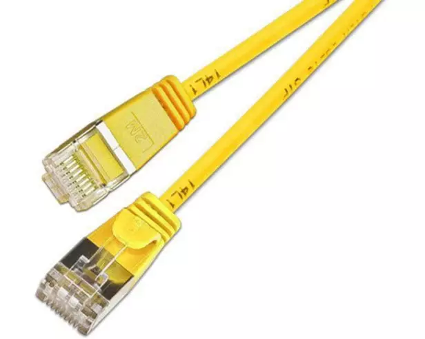 SLIM Slimpatchkabel RJ-45 - RJ-45, Cat 6, U/FTP, 10 m, Gelb