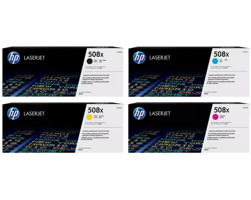 HP Rainbow Kit Nr. 508X (CF360X-CF363X) BL/C/M/Y