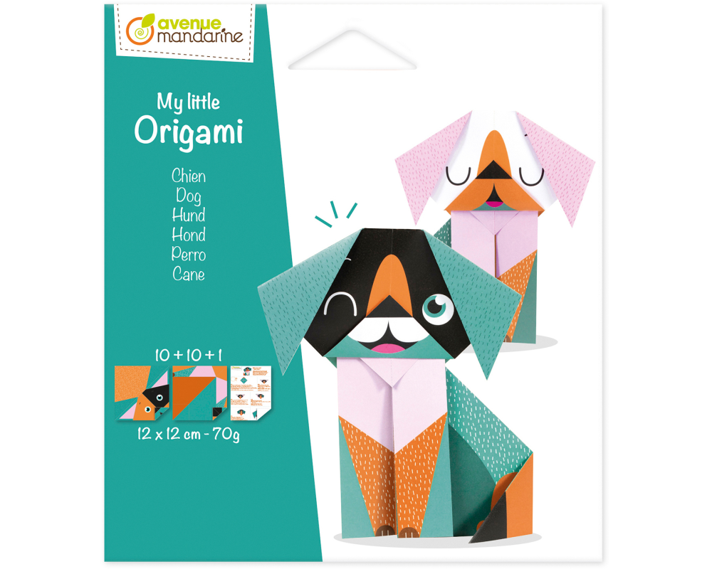 MANDARINE Origamipapier 12x12cm OR509C Mon petit Hund 20 Blatt
