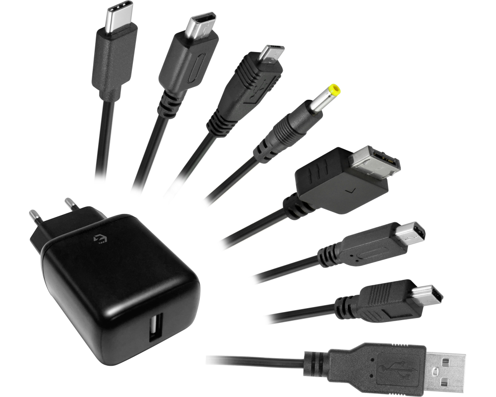 EGOGEAR 7in1 Cable with AC Adapter SCH7-UNI-BK universal, Black