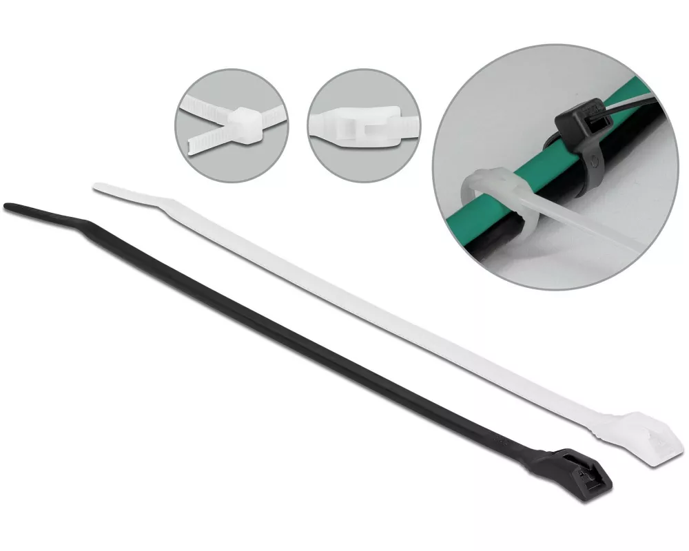 Delock Kabelbinder mit flachem Kopf Mehrfarbig 370 mm x 3.6 mm