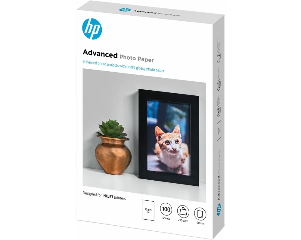 HP Q8692A Advanced highgloss Photo Paper Inkjet 250g/m22 100x150mm 100 Sheet borderless