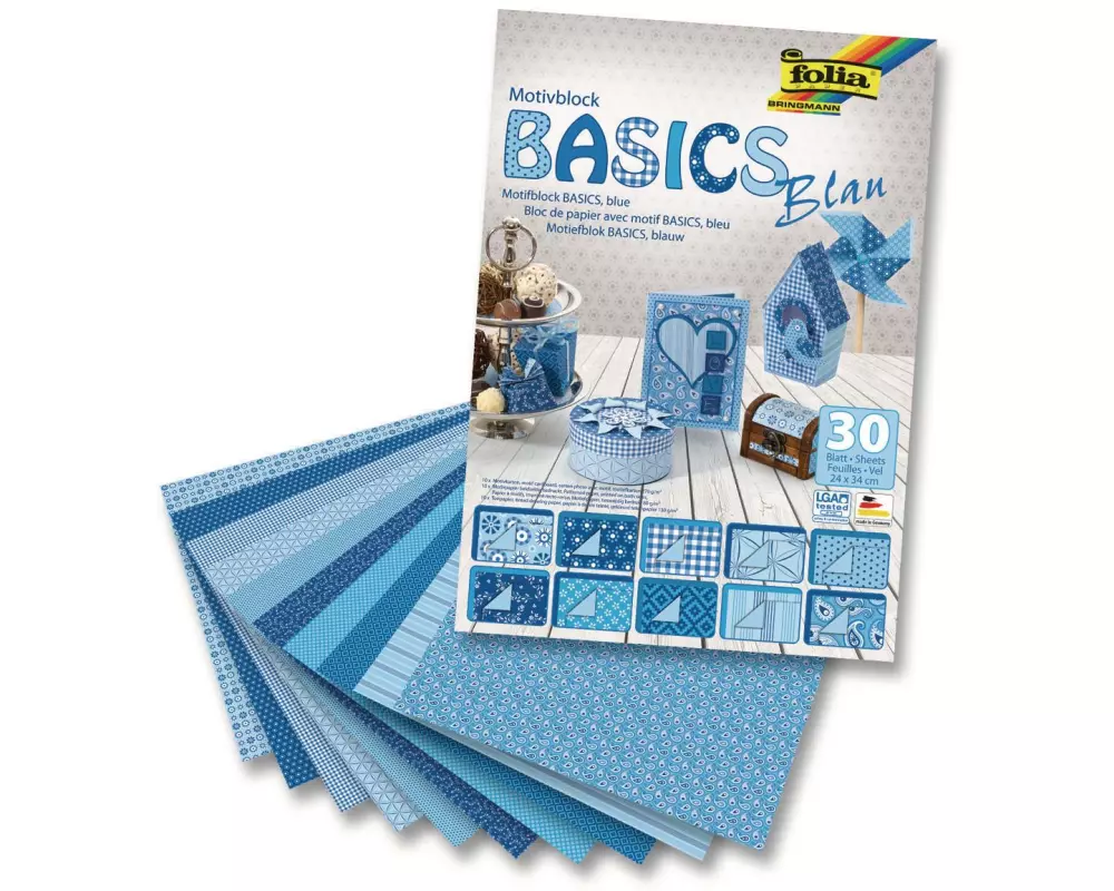 Folia Motivblock Basics blau