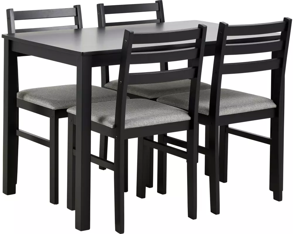 AC Design Esstisch-Set Alicante 110 x 74.5 cm, Schwarz