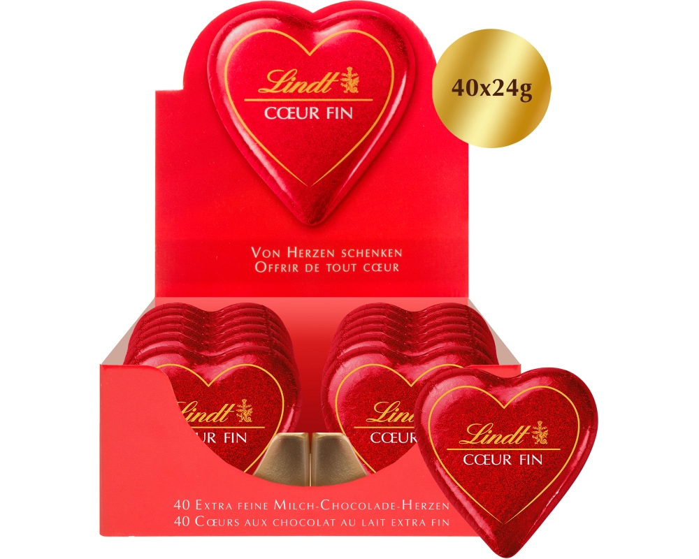LINDT Herz 461008 Milch 40x24g