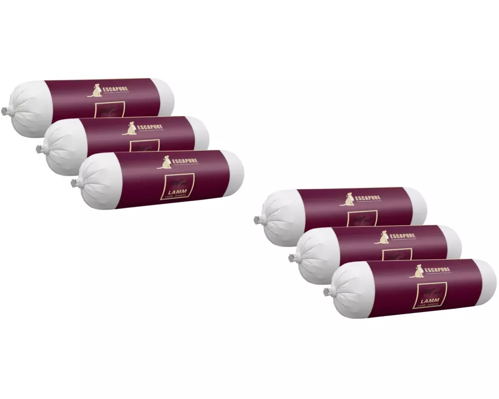 Escapure Nassfutter Wurst Lamm, 6 x 400 g