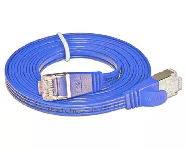 SLIM Slimpatchkabel RJ-45 - RJ-45, Cat 6, STP, 1 m, Blau