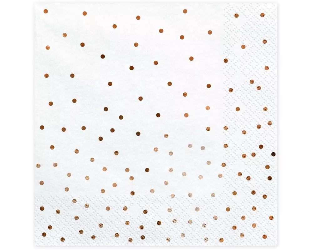 Partydeco Papierservietten Dots 33 cm x 33 cm, 20 Stück, Weiss