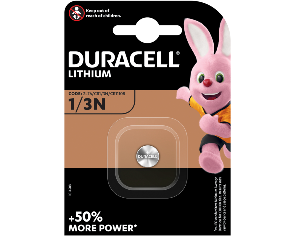 DURACELL Knopfbatterie Lithium CR1/3N CR11108, CR1, 2L76, 3V 1 Stück