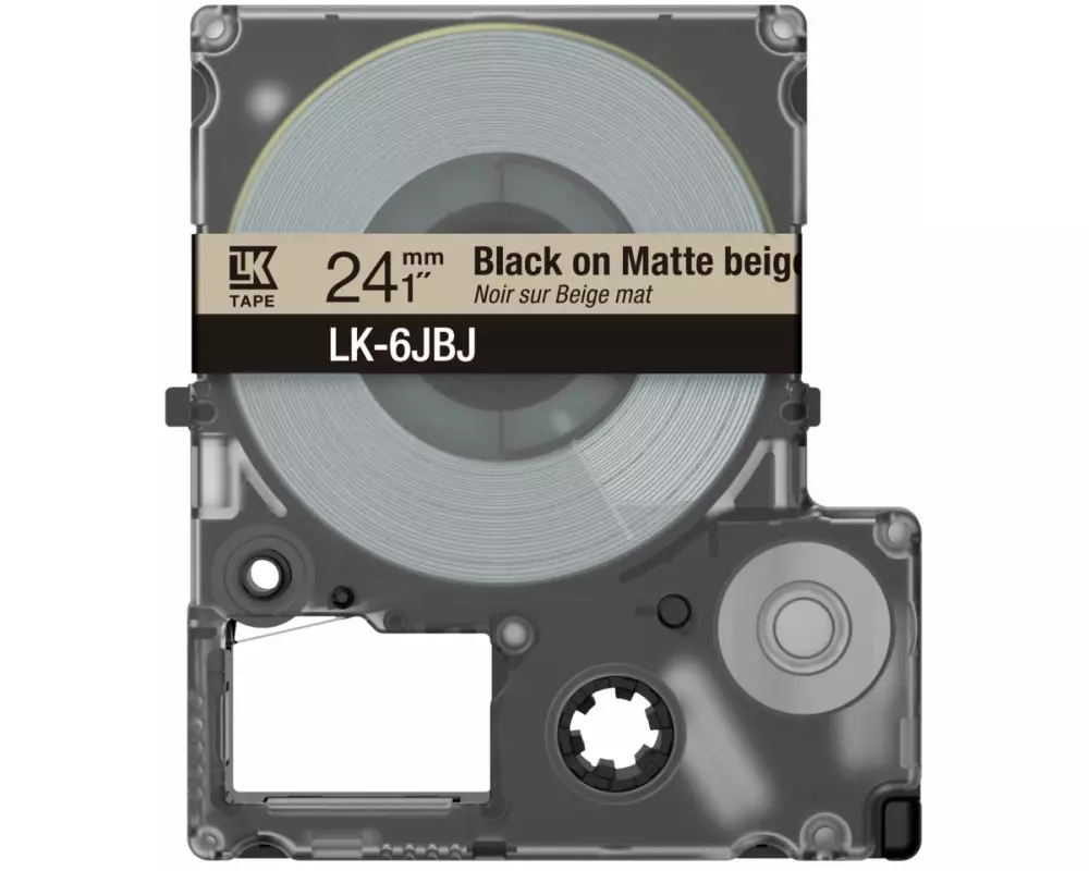 EPSON Matte Tape, Beige/Black , 24mm, 8m, LK-6JBJ