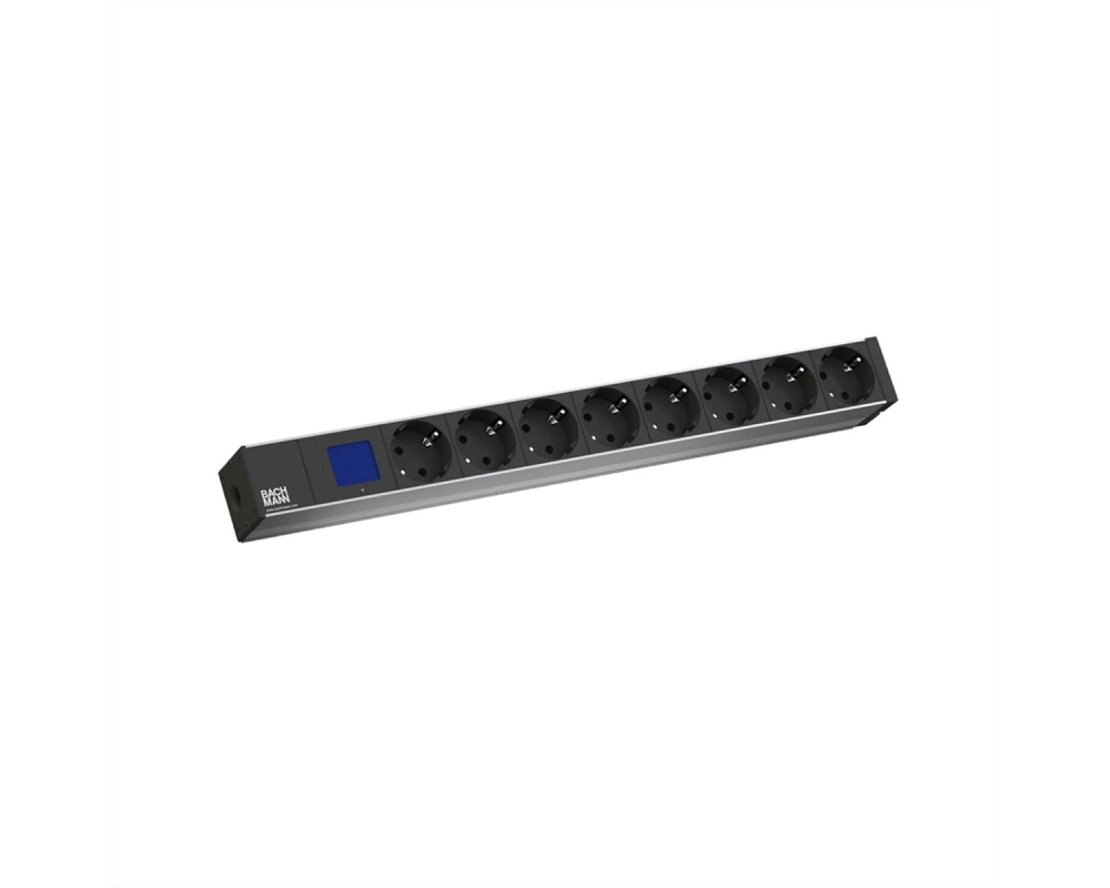 BACHMANN BN0500 19" 1HE 8x Schutzkontakt, Leistungsmessung, Schutzkontakt-Anschluss