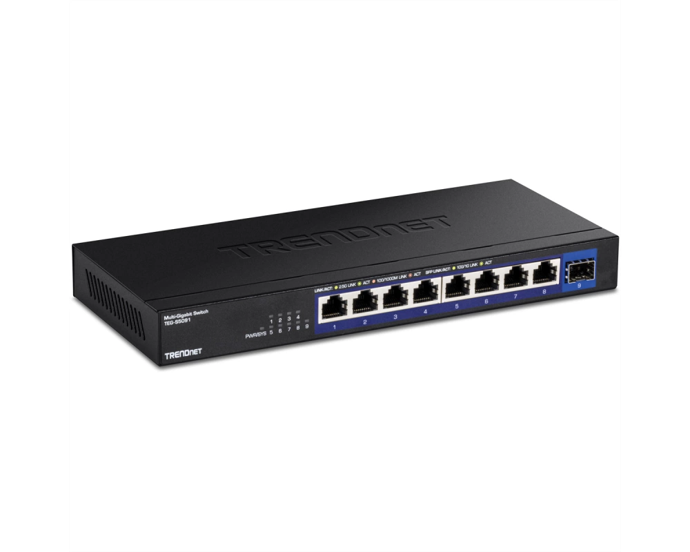 TRENDnet TEG-S5091 9-Port Switch, 2.5G Unmanaged Switch mit 10G SFP+ Port