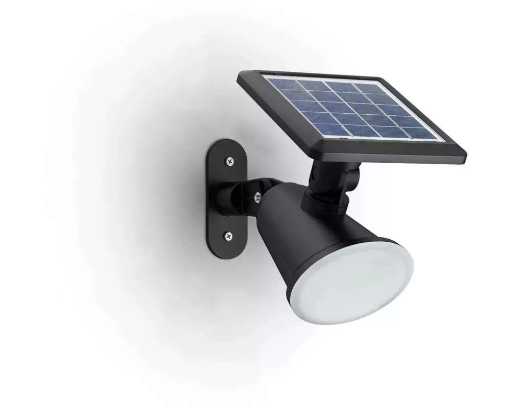 Philips Solar Jivix Spotleuchte Wand, Lichtsensor, 2700K, schwarz