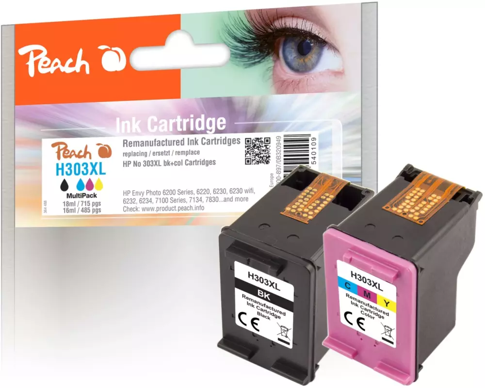 Peach Tinte HP No. 303XL Multi-Pack Black/Cyan/Magenta/Yellow
