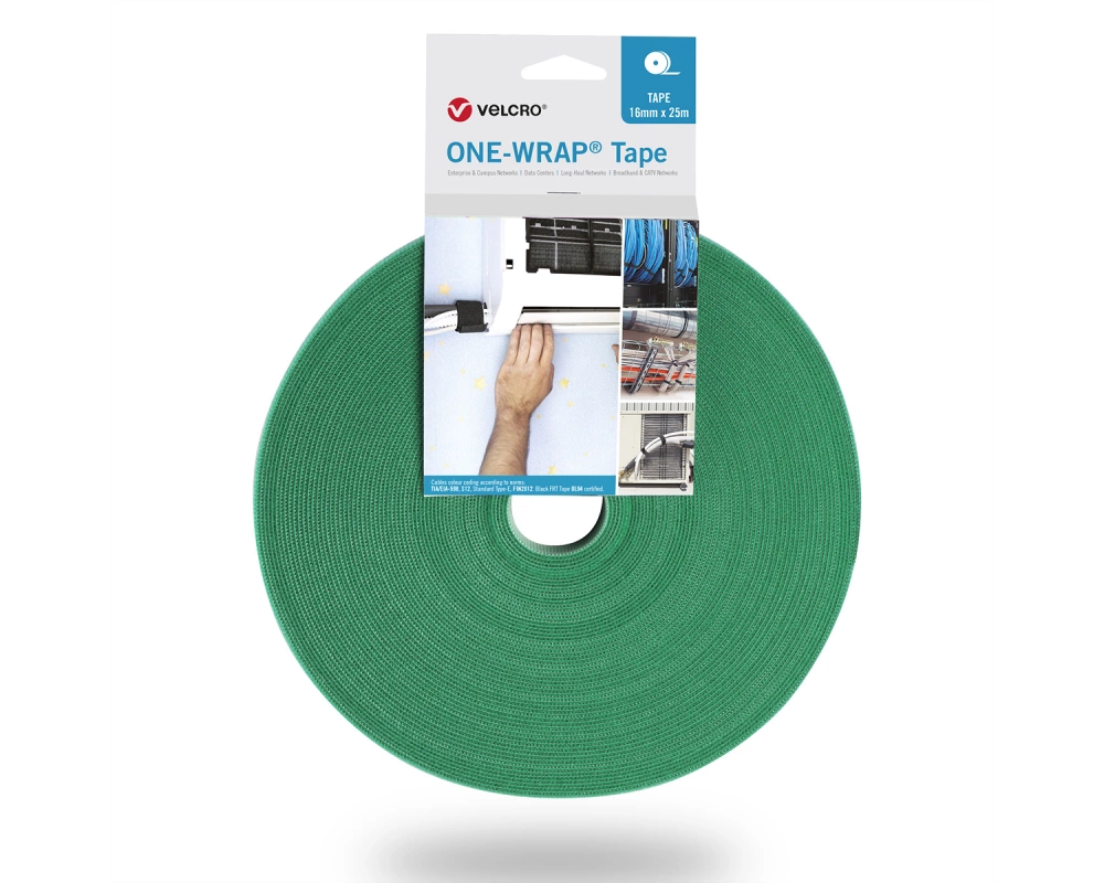 VELCRO One Wrap Band 10 mm breit, grün, 25 m