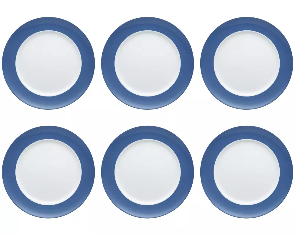 THOMAS Suppen- & Pastateller Sunny Day 6 Stück,Himmelblau, 23 cm