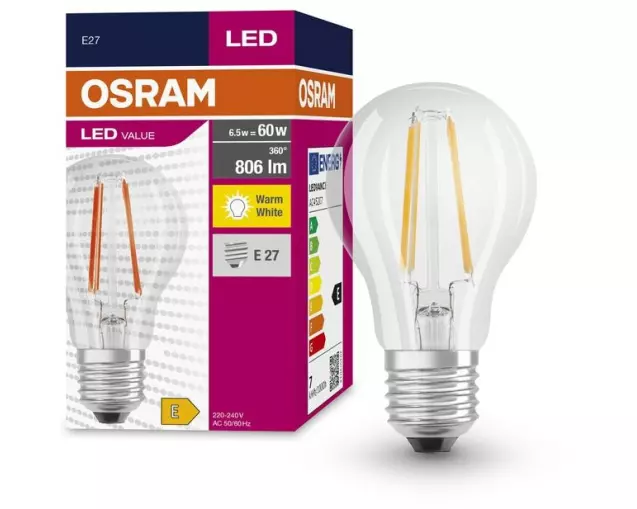 OSRAM Lampe LED VALUE CLASSIC A Warmweiss (WW)