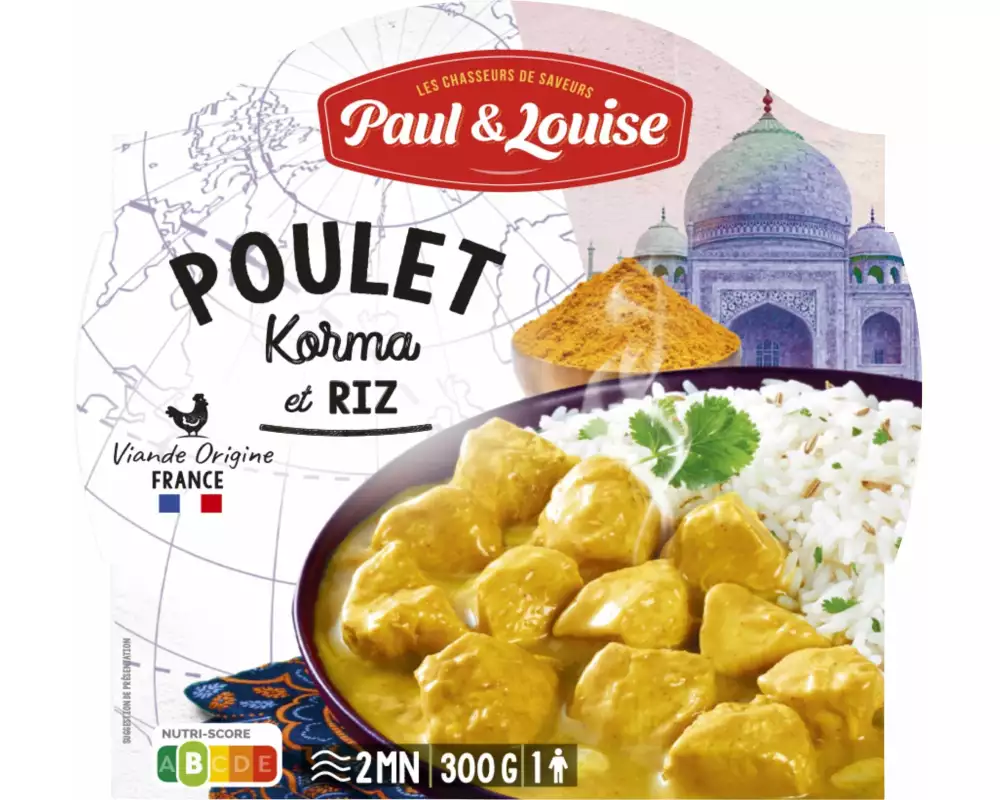 Paul & Louise Fertiggericht Poulet Korma mit Reis 300 g