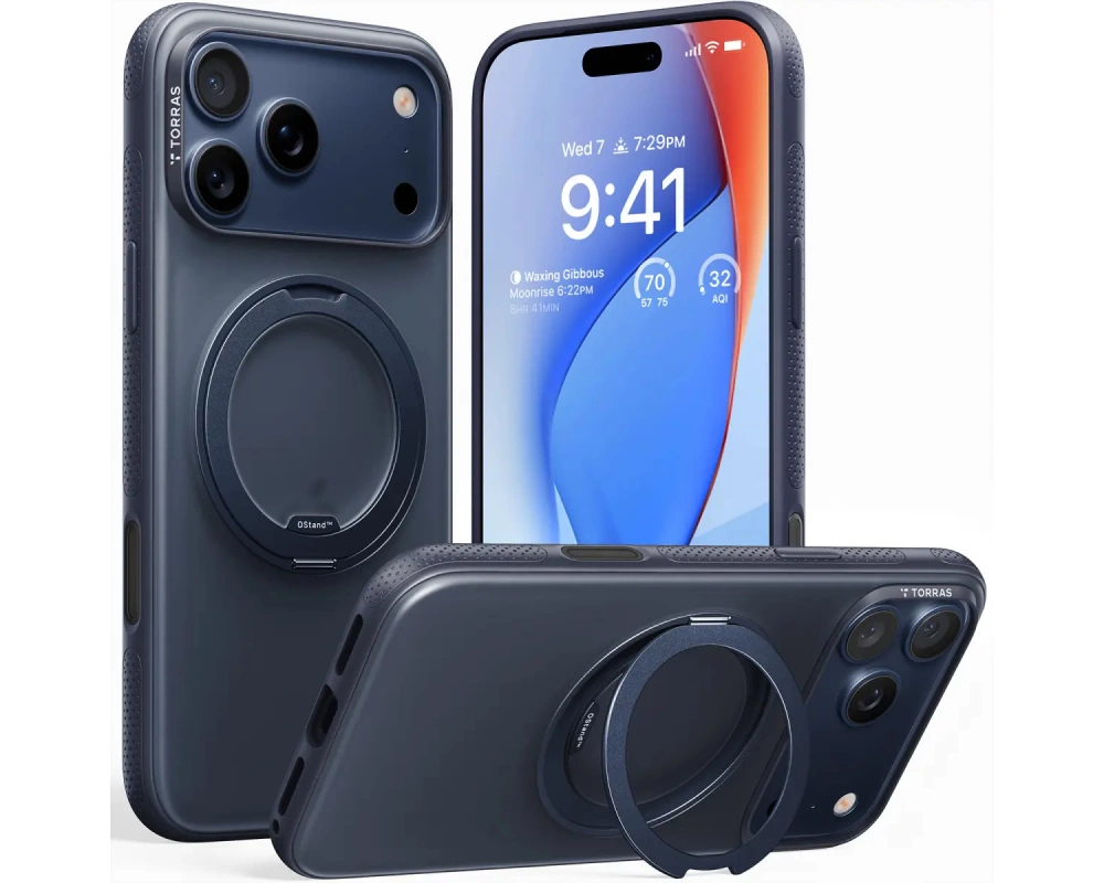 Torras Ostand R Fitness Schutzhülle, iPhone 17 Pro Max, MagSafe, schwarz