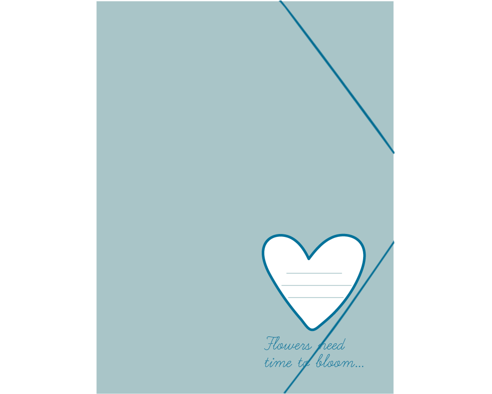 ANCOR Gummibandmappe A4 117769 B'LOG SWEET BLUE, Hearts