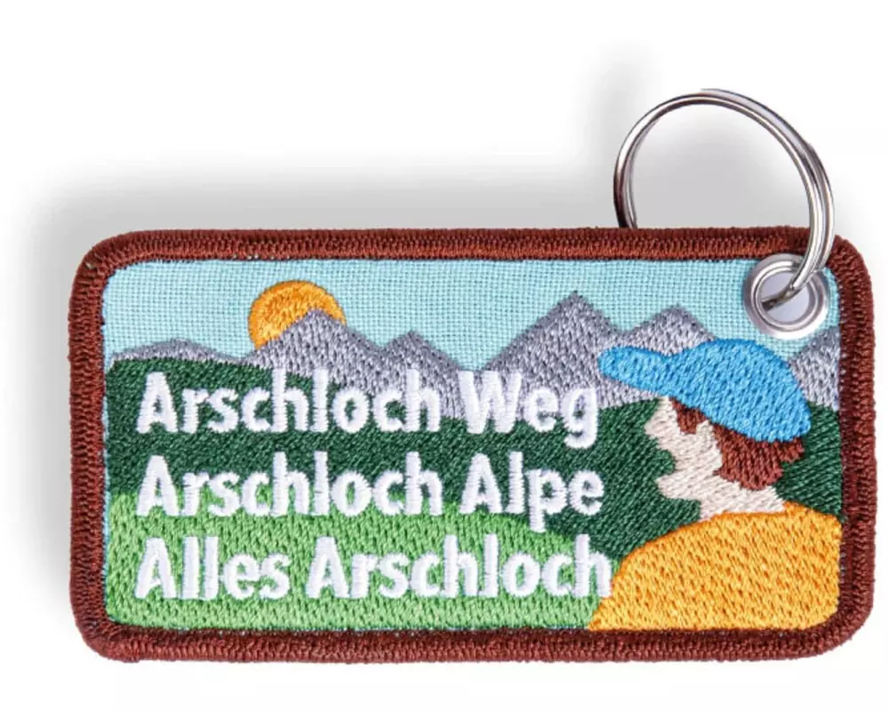 Swissmeme Schlüsselanhänger Arschloch Alpe, 8.2 x 4.5 cm