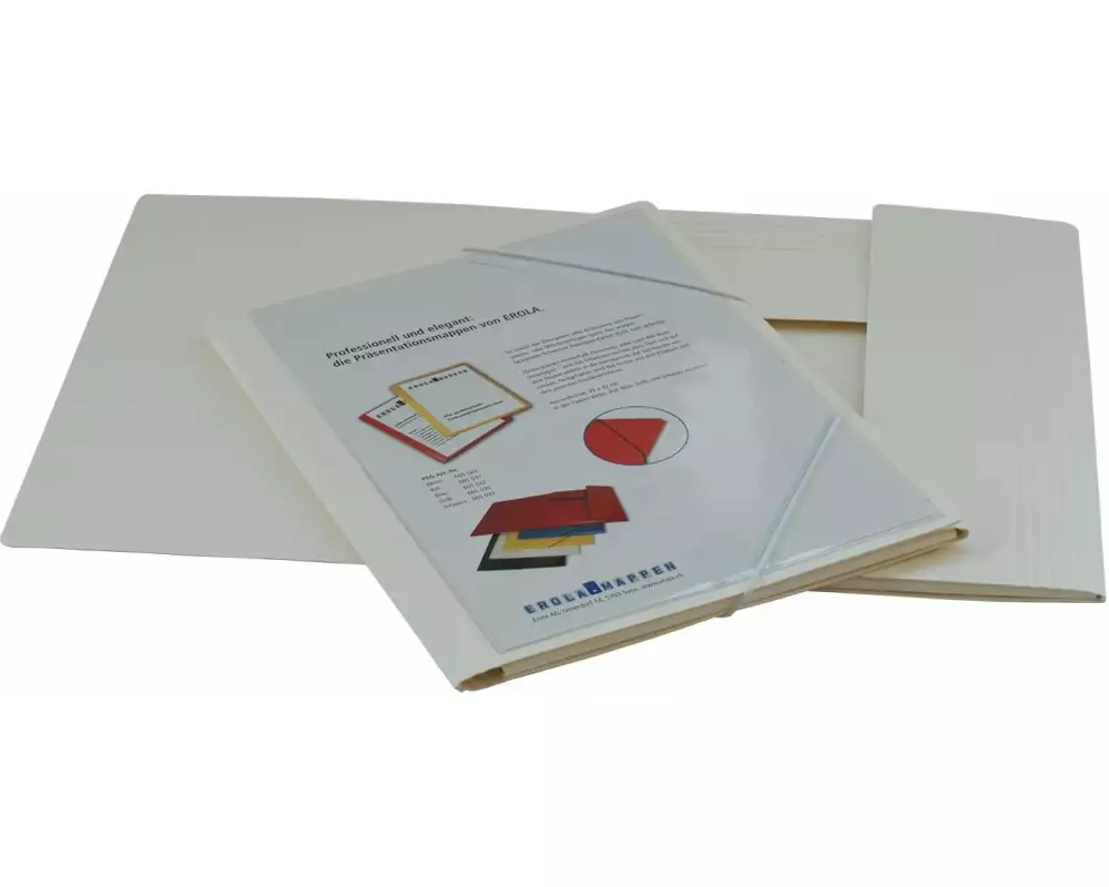 EROLA Gummibandmappe A4 mit Sichttasche Weiss