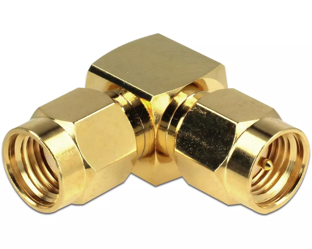 Delock Antennenadapter 90°, RP-SMA Stecker (m) - SMA Stecker (m)